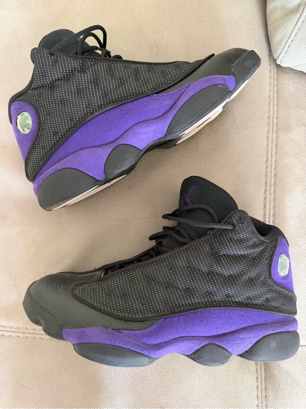 Air Jordan Black and Purple High-Top Sneakers